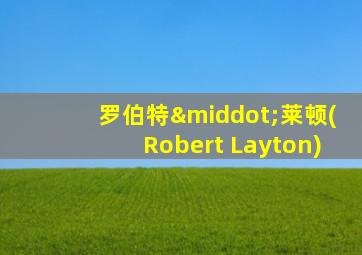 罗伯特·莱顿(Robert Layton)